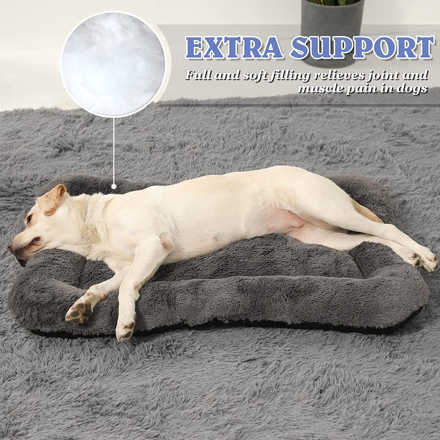 Washable Dog Crate Bed Cushion - Medium Size Dogs, 30 INCH Crate Pad